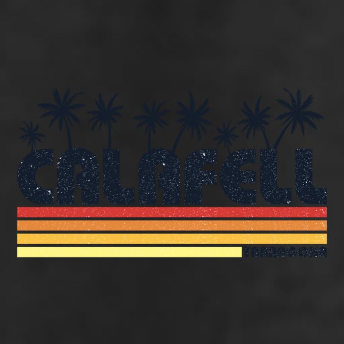 Calafell Tarragona Retro Beach Tourism Gift 7 Panel Mesh Trucker Snapback Hat