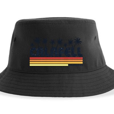 Calafell Tarragona Retro Beach Tourism Gift Sustainable Bucket Hat
