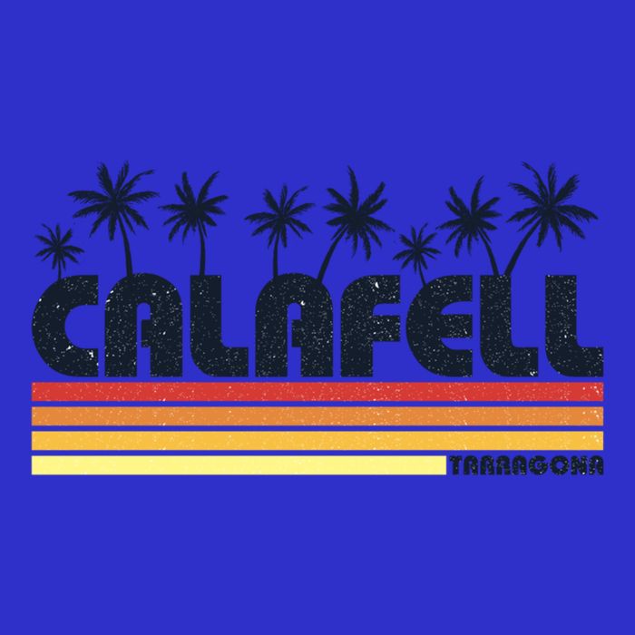Calafell Tarragona Retro Beach Tourism Gift Button