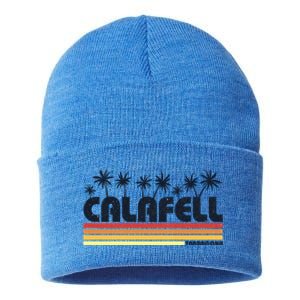 Calafell Tarragona Retro Beach Tourism Gift Sustainable Knit Beanie