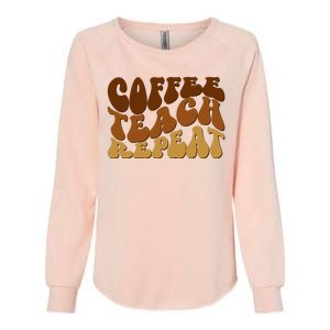 Coffee Teach Repeat Retro Gift For Teacher Womens California Wash Sweatshirt