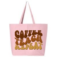 Coffee Teach Repeat Retro Gift For Teacher 25L Jumbo Tote