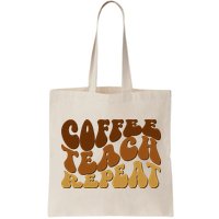 Coffee Teach Repeat Retro Gift For Teacher Bag