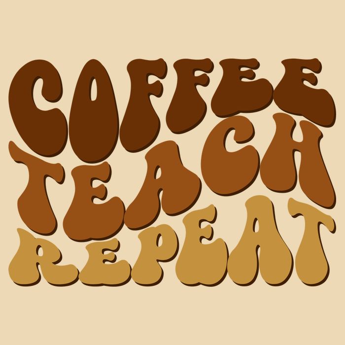 Coffee Teach Repeat Retro Gift For Teacher Bag