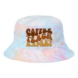 Coffee Teach Repeat Retro Gift For Teacher Tie Dye Newport Bucket Hat