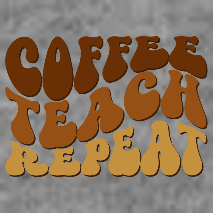 Coffee Teach Repeat Retro Gift For Teacher Sustainable Beanie