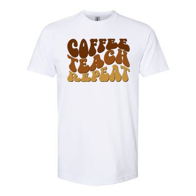 Coffee Teach Repeat Retro Gift For Teacher Softstyle® CVC T-Shirt