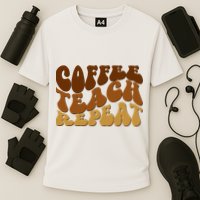 Coffee Teach Repeat Retro Gift For Teacher Performance Shirt