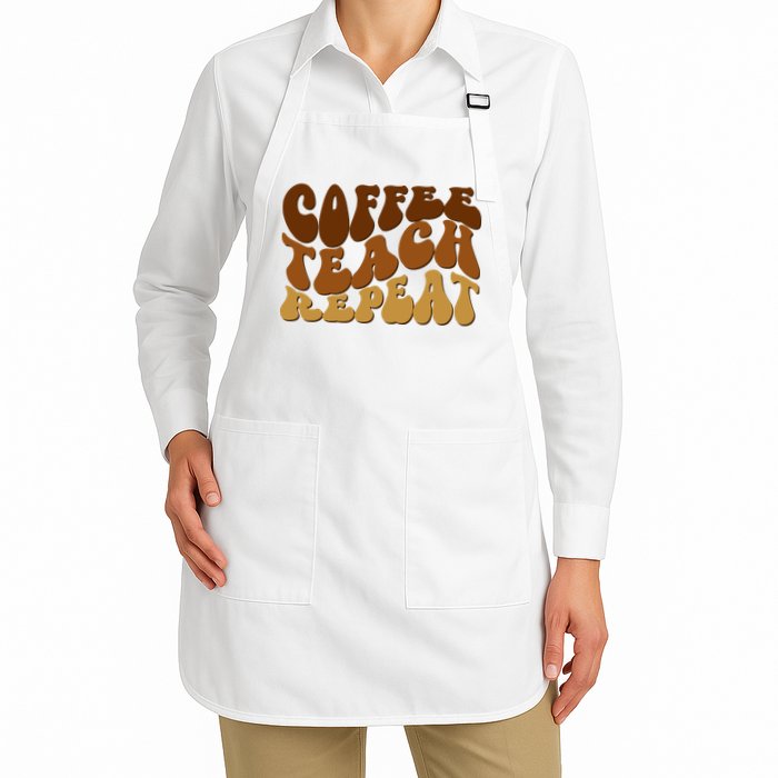 Coffee Teach Repeat Retro Gift For Teacher Apron