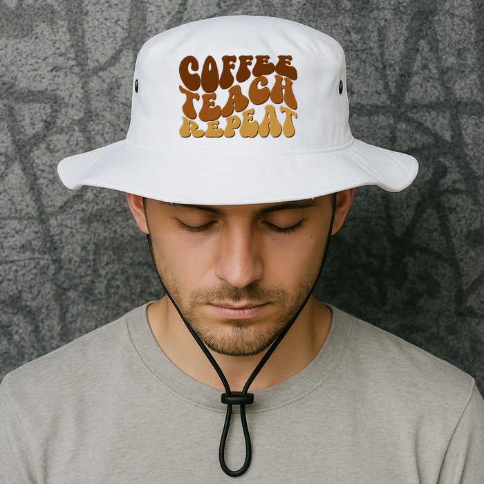 Coffee Teach Repeat Retro Gift For Teacher Bucket Hat