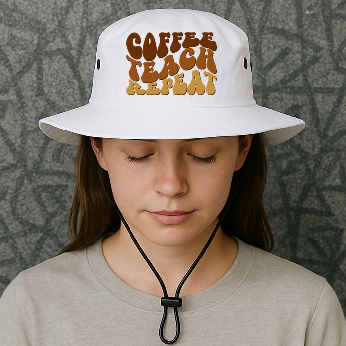 Coffee Teach Repeat Retro Gift For Teacher Bucket Hat