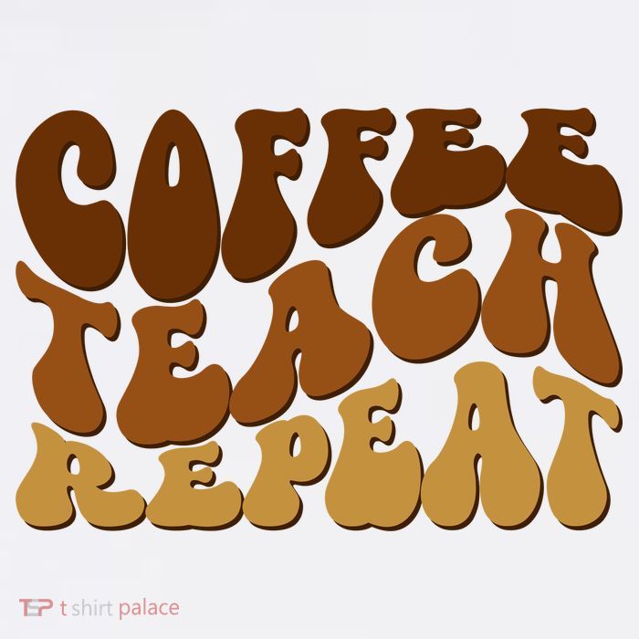Coffee Teach Repeat Retro Gift For Teacher 11oz C Handle Ceramic Mug