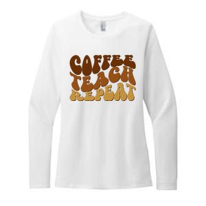 Coffee Teach Repeat Retro Gift For Teacher Womens CVC Long Sleeve Shirt