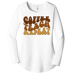 Coffee Teach Repeat Retro Gift For Teacher Women's Perfect Tri Tunic Long Sleeve Shirt