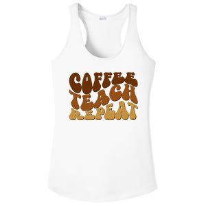 Coffee Teach Repeat Retro Gift For Teacher Ladies PosiCharge Competitor Racerback Tank