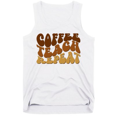 Coffee Teach Repeat Retro Gift For Teacher Tank Top