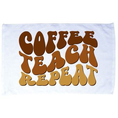 Coffee Teach Repeat Retro Gift For Teacher Microfiber Hand Towel