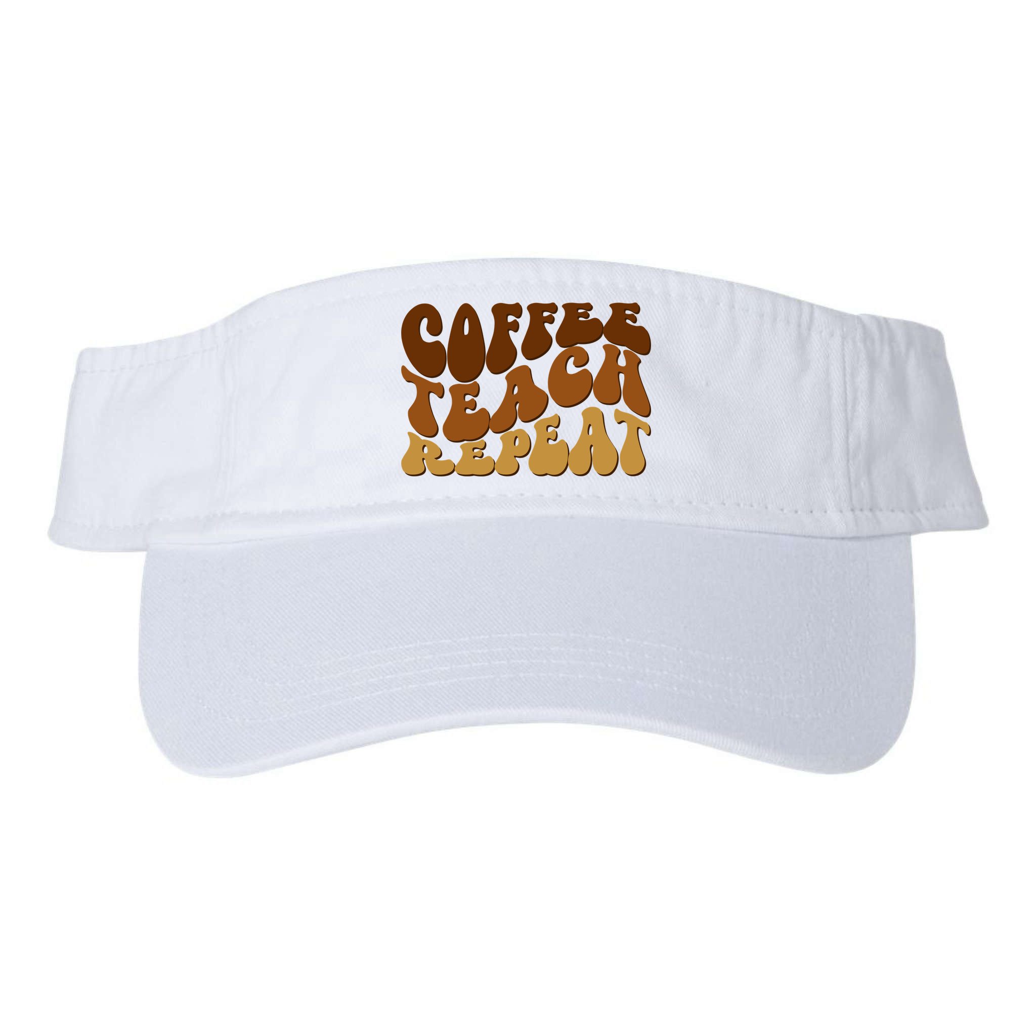 Coffee Teach Repeat Retro Gift For Teacher Visor