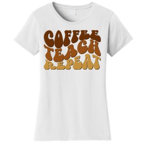 Coffee Teach Repeat Retro Gift For Teacher Women's T-Shirt