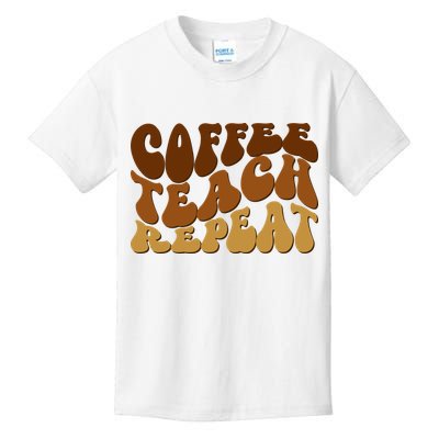 Coffee Teach Repeat Retro Gift For Teacher Kids T-Shirt