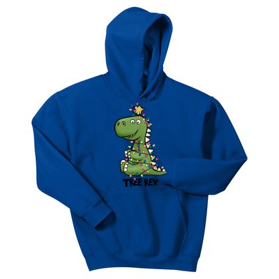 Christmas Tree Rex Ugly Christmas Trex Cozy Festive Lights Gift Kids Hoodie