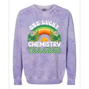 Chemistry Teacher Rainbow St Patricks Day One Lucky Teacher Gift Colorblast Crewneck Sweatshirt