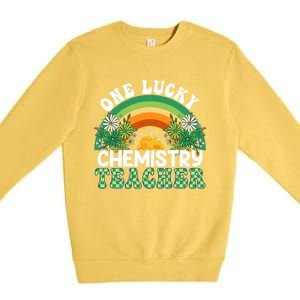 Chemistry Teacher Rainbow St Patricks Day One Lucky Teacher Gift Premium Crewneck Sweatshirt