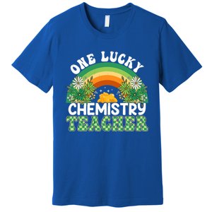 Chemistry Teacher Rainbow St Patricks Day One Lucky Teacher Gift Premium T-Shirt