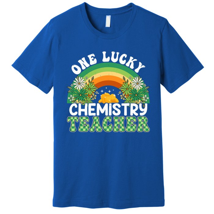 Chemistry Teacher Rainbow St Patricks Day One Lucky Teacher Gift Premium T-Shirt