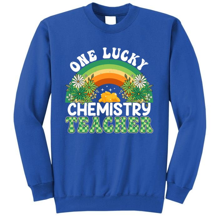 Chemistry Teacher Rainbow St Patricks Day One Lucky Teacher Gift Tall Sweatshirt