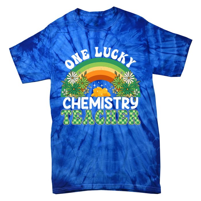 Chemistry Teacher Rainbow St Patricks Day One Lucky Teacher Gift Tie-Dye T-Shirt