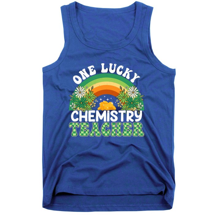 Chemistry Teacher Rainbow St Patricks Day One Lucky Teacher Gift Tank Top