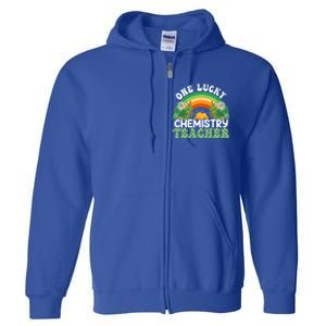 Chemistry Teacher Rainbow St Patricks Day One Lucky Teacher Gift Full Zip Hoodie