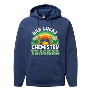 Chemistry Teacher Rainbow St Patricks Day One Lucky Teacher Gift Performance Fleece Hoodie