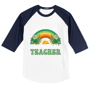 Chemistry Teacher Rainbow St Patricks Day One Lucky Teacher Gift Baseball Sleeve Shirt