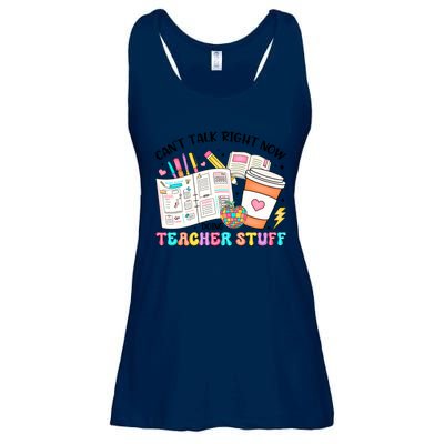 Cant Talk Right Now Doing Teacher Stuff Ladies Essential Flowy Tank