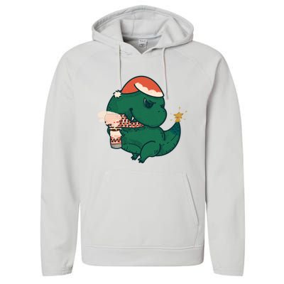 Christmas Tree Rex Performance Fleece Hoodie