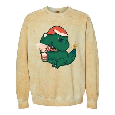 Christmas Tree Rex Colorblast Crewneck Sweatshirt