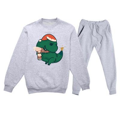 Christmas Tree Rex Premium Crewneck Sweatsuit Set