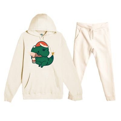 Christmas Tree Rex Premium Hooded Sweatsuit Set