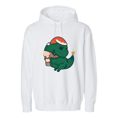 Christmas Tree Rex Garment-Dyed Fleece Hoodie