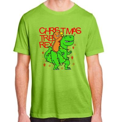 Christmas Tree Rex TRex Gingerbread Man Funny Adult ChromaSoft Performance T-Shirt