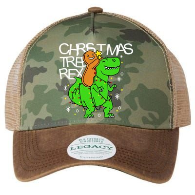 Christmas Tree Rex TRex Gingerbread Man Funny Legacy Tie Dye Trucker Hat