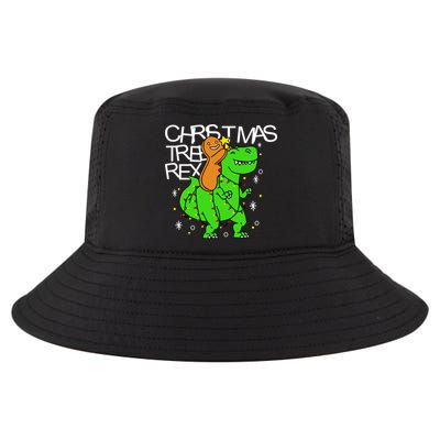 Christmas Tree Rex TRex Gingerbread Man Funny Cool Comfort Performance Bucket Hat