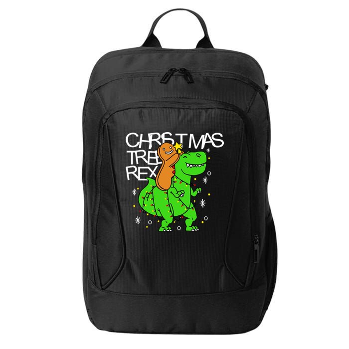 Christmas Tree Rex TRex Gingerbread Man Funny City Backpack