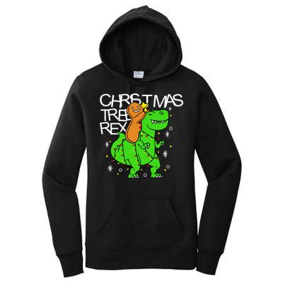 Christmas Tree Rex TRex Gingerbread Man Funny Women's Pullover Hoodie