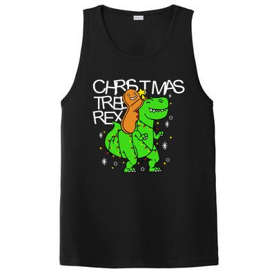 Christmas Tree Rex TRex Gingerbread Man Funny PosiCharge Competitor Tank