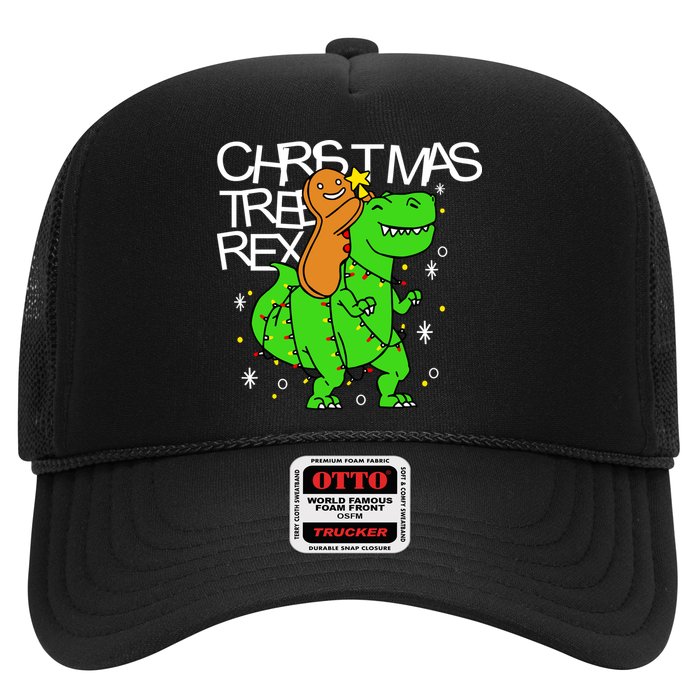 Christmas Tree Rex TRex Gingerbread Man Funny Trucker Hat