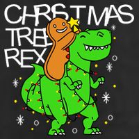 Christmas Tree Rex TRex Gingerbread Man Funny Trucker Hat