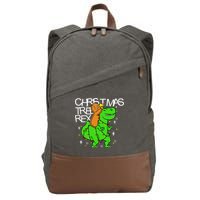 Christmas Tree Rex TRex Gingerbread Man Funny Cotton Canvas Backpack